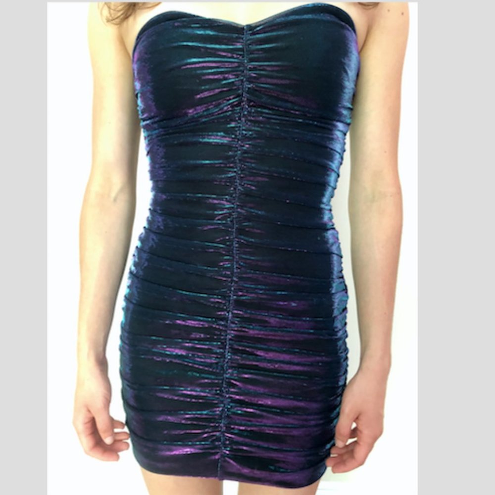 H&M Holographic Metallic Bodycon Dress.